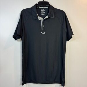 Oakley Golf Polo Mens Small Black Regular Fit Short Sleeve Performance Polo